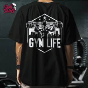 Playera Oversize para GYM "Gym Life" blanca || GYM