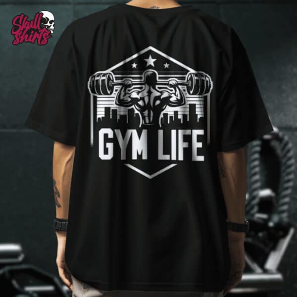 20250115_161334_0011 (1) Playera Oversize para GYM "Gym Life" blanca || GYM