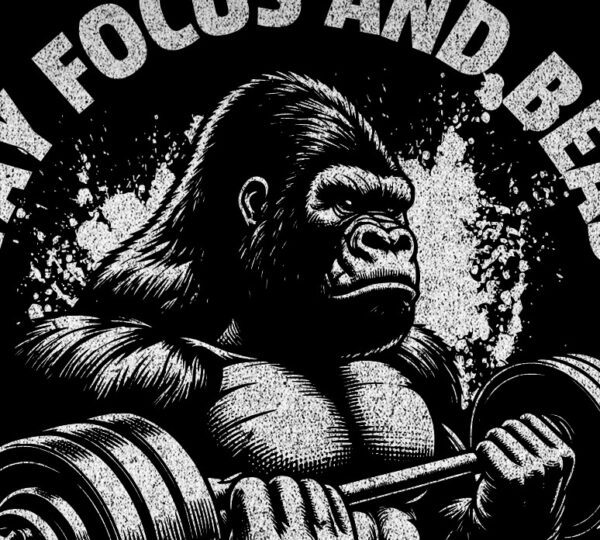 Gorilla gym (1) Playera Oversize "FOCUS AND BEAST"