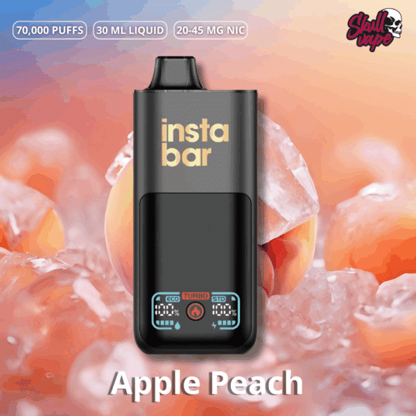 Instabar 70K Puffs (9) Apple Peach - Instabar Be 70k (70 mil hits)
